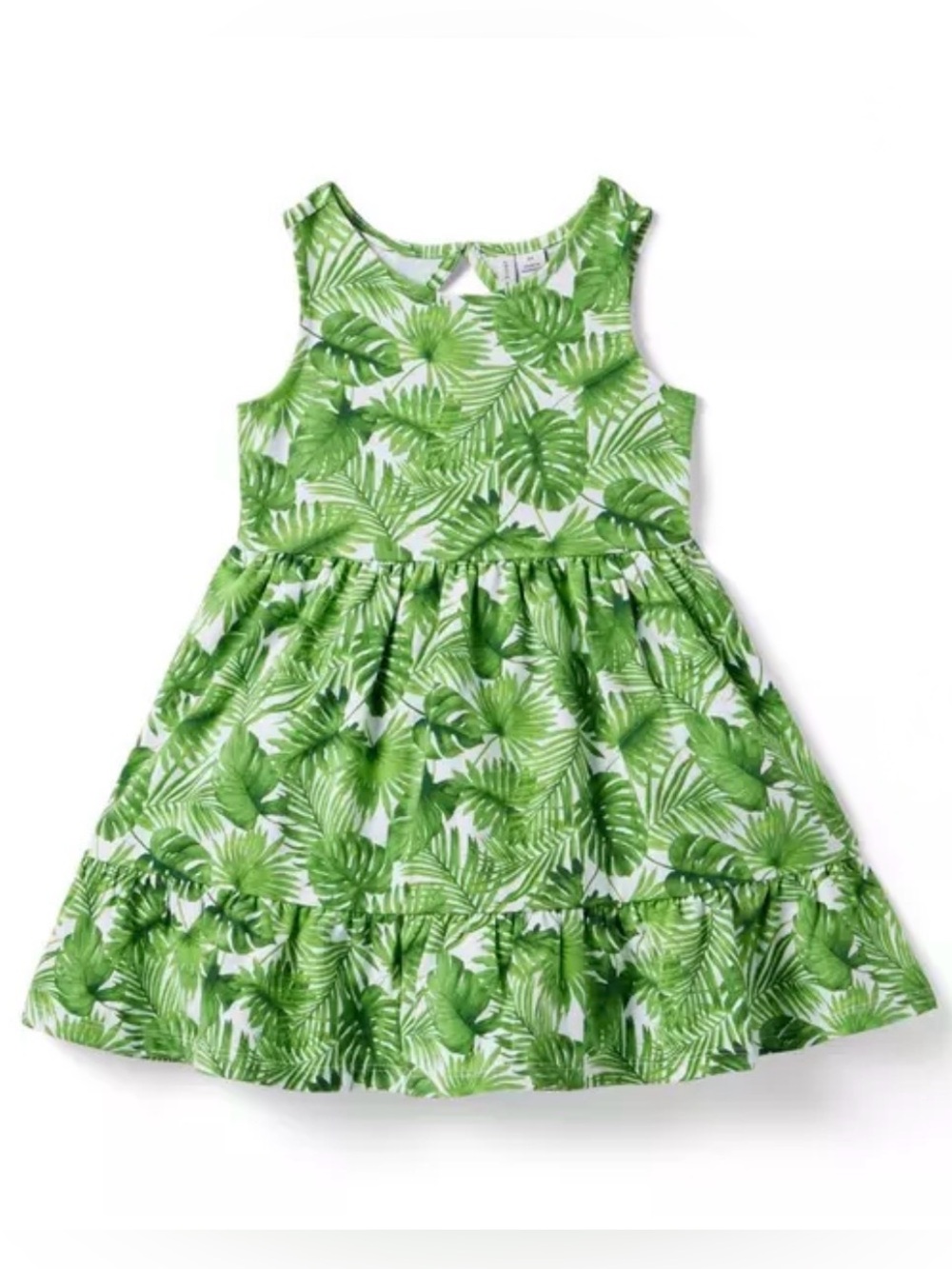 Janie and Jack Tropical Foliage Everyday Dress in Green Sz: 3T|Vacation, Summer